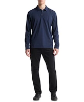 Calvin Klein Men's Smooth Cotton Long-Sleeve Polo Shirt