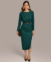 Donna Karan New York Women's Boat-Neck Side-Shirred Dress