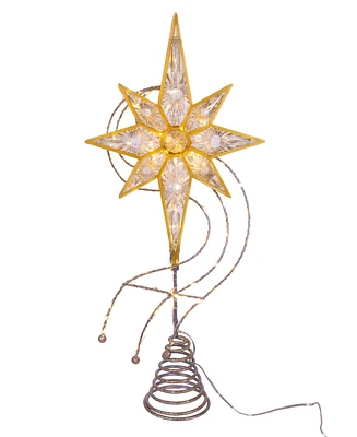 Kurt Adler Point Gold Glitter Star Tree Topper, 17 Inches