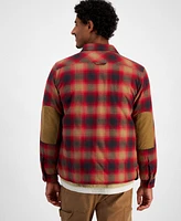 Sun + Stone Men's Benjamin Long Sleeve Snap-Front Plaid Shirt Jacket