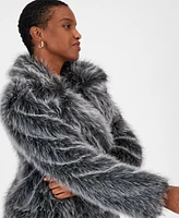 Bar Iii Women's Faux-Fur Long-Sleeve Overcoat, Created for Macy's