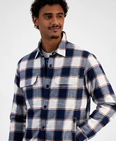 Sun + Stone Men's Aviv Long Sleeve Snap-Front Plaid Shirt Jacket, Created for Macy's