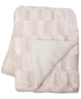 Chanasya Premium Fuzzy Faux Fur Rectangular Embossed Throw Blanket
