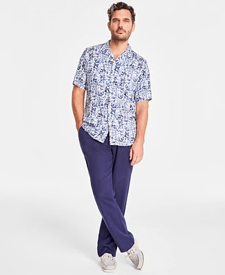 Club Room Men's Floral Silk-Blend Short-Sleeve Button-Down Shirt, Created for Macy's