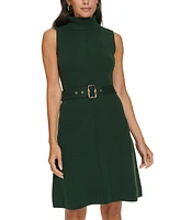 Jessica Howard Petite Belted Turtleneck Sweater Dress