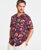 Club Room Men's Floral Silk-Blend Short-Sleeve Button-Down Shirt, Created for Macy's