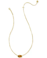 Kendra Scott 14k Gold-Plated Bamboo Framed Stone Adjustable Pendant Necklace, 19" + 4" extender