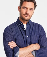 Club Room Men's Classic-Fit Solid Button-Down Denim Shirt, Created for Macy's