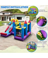 Costway 5-In-1 Inflatable Bounce Castle with Basketball Rim & Climbing Wall