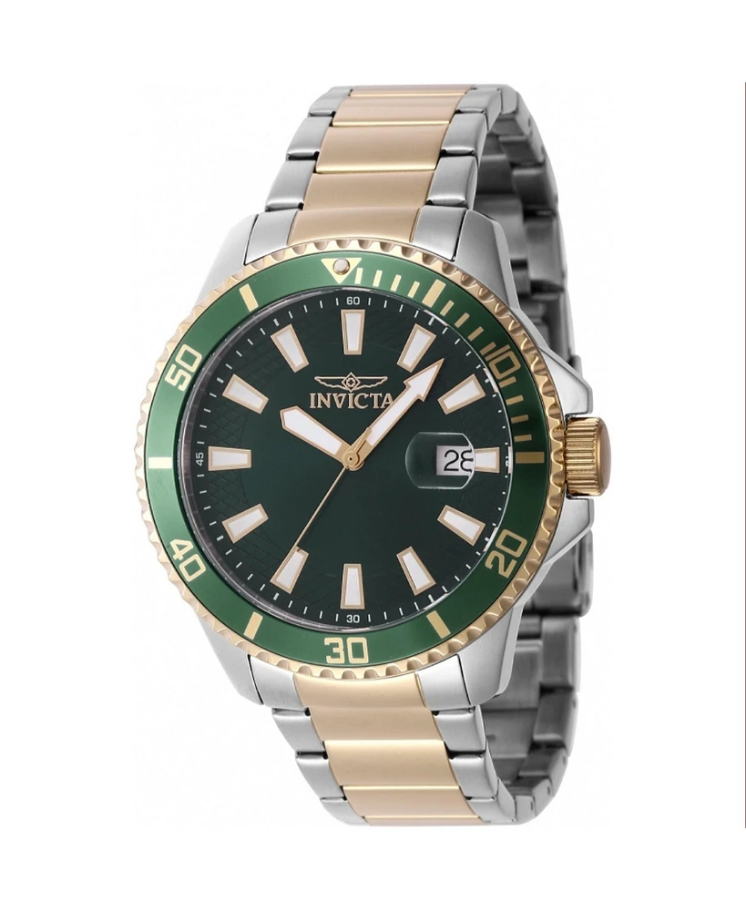 Invicta Men's 46143 Pro Diver Quartz 3 Hand Green Dial Watch