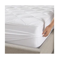 Circles Home Circleshome Double Puff Microfiber Fleece Mattress Pad White