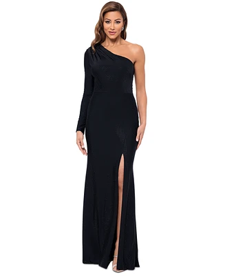 Xscape Women's Embellished One-Shoulder Jersey Gown