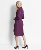 Dkny Women's Twist-Front Long-Sleeve Midi Dress