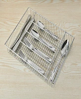 Ornative Rhoda Mirror 42 Piece Flatware Set with Wire Caddy, Service for 8