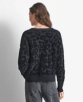 Dkny Women's Round-Neck Animal Chenille Sweater