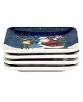 Certified International Santa's Secret Canape Plates, Set of 4