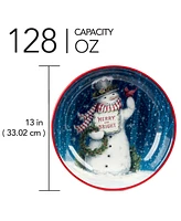 Certified International Snowman Greetings Serving Bowl