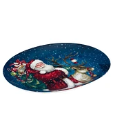 Certified International Santa's Secret Oval Serving Platter