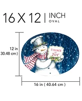 Certified International Snowman Greetings Oval Serving Platter