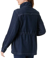 Gloria Vanderbilt Petite Denim Drawstring-Waist Utility Jacket