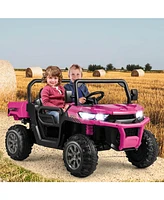 2-Seater Kids Ride On Dump Truck with Bed and Shovel