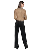 Karl Lagerfeld Paris Women's Shine Tweed Cardigan