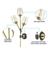 Moose Modern Clear Glass Wall Sconces Brass Bathroom Vanity Lighting