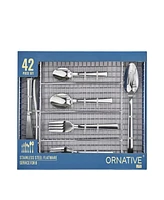 Ornative Anakin 42 Piece Flatware Set with Wire Caddy, Service for 8