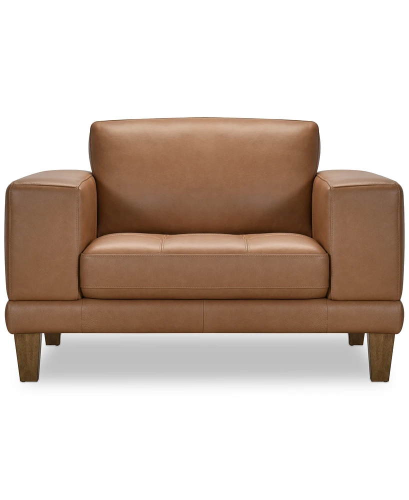 Niebee 52" Leather Chair, Created for Macy's