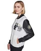 Karl Lagerfeld Paris Women's Motif Varsity Jacket