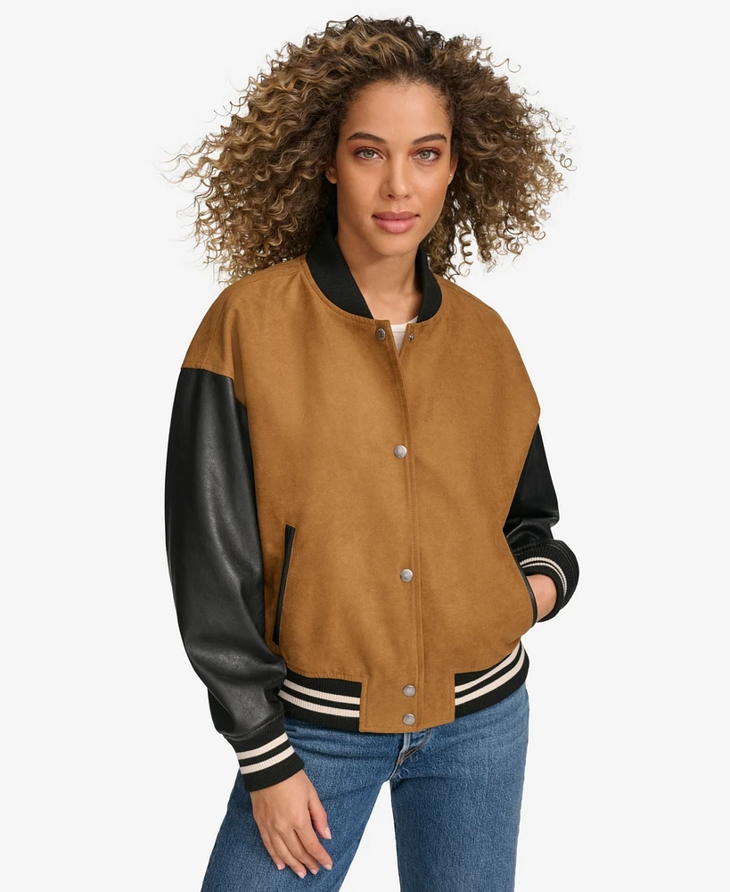 Levi's Women's Mixed Media Varsity Bomber Jacket