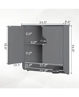 Skonyon Wall Mounted Bathroom Storage Medicine Cabinet with Towel Bar
