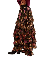 Free People Women's Lolita Ruffled Floral Print Maxi Skirt