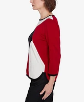 Alfred Dunner Petite Classics Colorblock Beaded Sweater