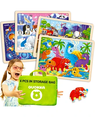 Quokka 4SET 24 Pcs Wooden Puzzles for Kids Ages 4-6 - Mermaids Princess