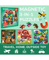 Quokka 36 Pcs Travel Magnetic Puzzles for Toddlers 3-5 - Princess, Unicorn