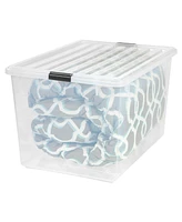 Iris 132 Quart Buckle Down Storage Box, 1 Pack, Clear