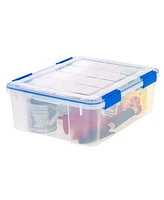 Iris 3 Pack 26.5 Quart WeatherPro Plastic Storage Box, Lid and Seal, Latching Buckles