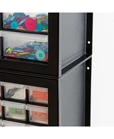 Iris Usa 64 Drawer Stackable Storage Cabinet for Hardware Parts Crafts, Black Small Brick Organizer Utility Chest