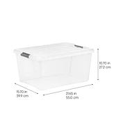 Iris 45qt Clear View Plastic Storage Bin with Lid and Latching Buckles