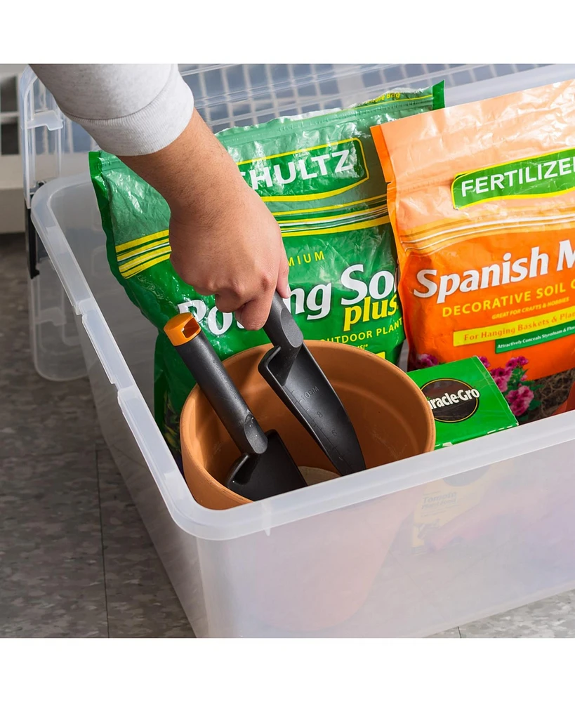 Iris Usa 5Pack 68qt/17gal Clear View Plastic Storage Bin with Lid