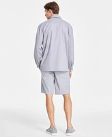 Alfani Mens Mercerized Cotton Short Sleeve Crewneck T Shirt Clean One Pocket Heathered Shirt Jacket Clean Heathered 11 Shorts Created For Macys