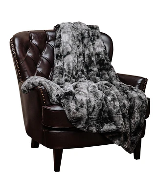 Chanasya Premium Wolf Faux Fur Throw Blanket - Soft, Fuzzy Sherpa & Minky For Bed or Couch 108" x 86” (King Size)