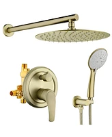 Boyel Living 5-Spray Patterns with 2.35 Gpm 12 in. Wall Mount Dual Shower Heads Valve Included