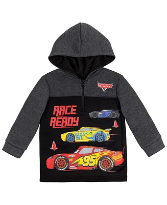 Disney Boys Pixar Cars Lightning McQueen Fleece Half Zip Pullover Hoodie to