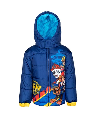 Paw Patrol Toddler Boys Rubble Marshall Chase Zip Up Puffer Jacket to