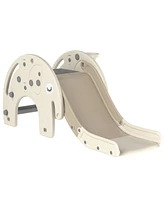 Qaba 3 in 1 Toddler Slide for Years 1-3 w/ Basketball Hoop, Elephant-Themed