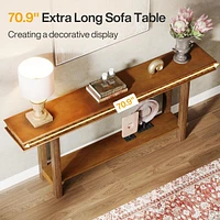 Tribesigns 70.9-Inch Extra Long Console Table, Wood Sofa Table Behind Couch Narrow Long, 2