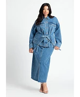 Eloquii Plus Size Denim Jacket With Cinched Waist