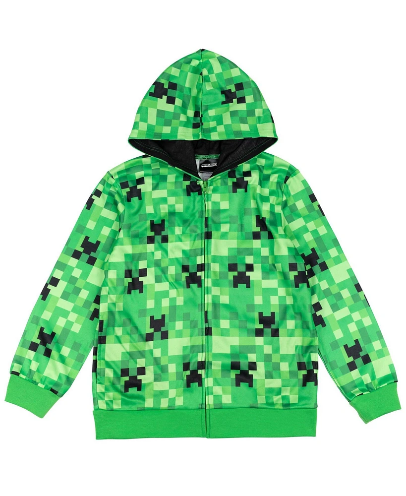 Minecraft Fleece Zip Up Hoodie Little Kid to Big Sizes (4 - 18-20)